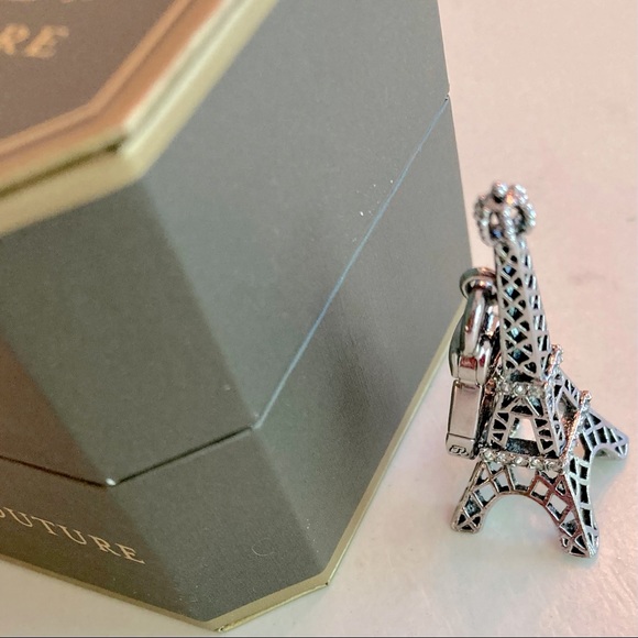 JUICY COUTURE Eiffel Tower Paris Pave Silver Charm New in Box - Picture 7 of 7